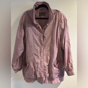Neyelle Pink Utility Jacket with Collared Neckline and Button-Up Front Size XL